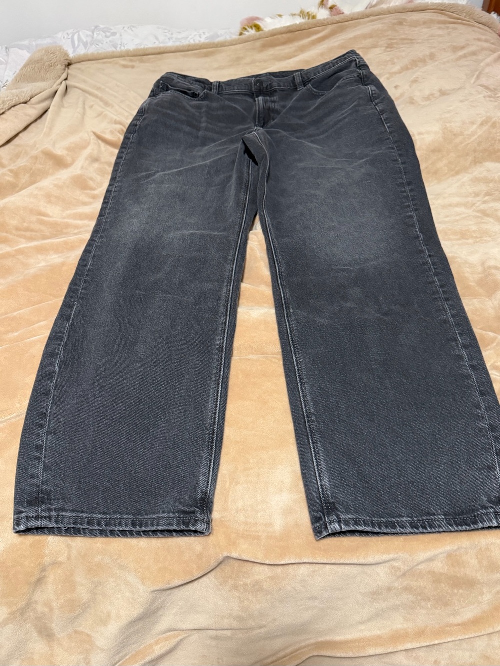 American Eagle Outfitters Relaxed Stretch Black Wash Straight Jeans 14R Women’s